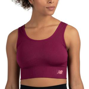 imageNew Balance Womens Seamless Medium Impact High Neck Scoop Back Sports Bra with Removable PadsDeep Jewel