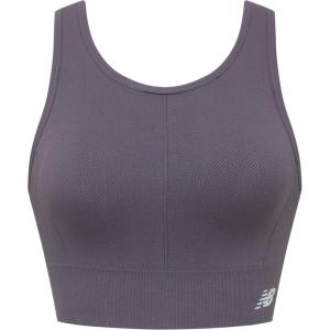 imageNew Balance Womens Seamless Medium Impact High Neck Scoop Back Sports Bra with Removable PadsStrata