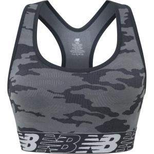 imageNew Balance Womens Seamless Wirefree Racerback Sports Bra with Removable Pads Bottom Band with LogoCamo Magnet