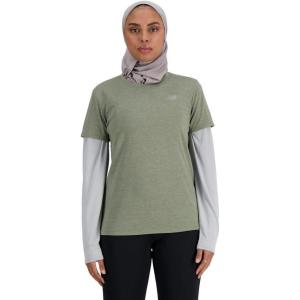 imageNew Balance Womens Sport Essentials Heathertech TShirtDark Olivine Heather