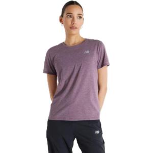imageNew Balance Womens Sport Essentials Heathertech TShirtPlum Brown Heather