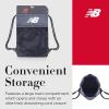 imageNew Balance Drawstring Backpack Sports Cinch Gym Bag with Shoe Compartment Navy 175 InchGrey