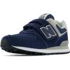 imageNew Balance Kids 574 Core Hook and Loop SneakerNavyWhite