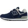 imageNew Balance Kids 574 Core Hook and Loop SneakerNavyWhite