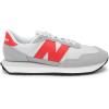 imageNew Balance Mens 237 V1 SneakerConcreteGrey MatterTrue Red