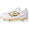 imageNew Balance Mens Fresh Foam X 3000 V7 Baseball Shoe WhiteMetallic GoldThunder 10 M