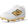 imageNew Balance Mens Fresh Foam X 3000 V7 Baseball Shoe WhiteMetallic GoldThunder 12 M