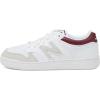 imageNew Balance Unisex Adult BB480 V1 Court SneakersWhiteClassic Crimson