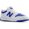 imageNew Balance Unisex Adult BB480 V1 Court SneakersWhiteCobalt BlueWhite
