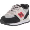 imageNew Balance Kids 574 V1 Flower Power Bungee SneakerBlackNimbus CloudTrue Red