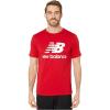 imageNew Balance Mens Essentials Stacked Logo TeeTeam Red Inline 1