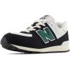 imageNew Balance UnisexChild 574 V1 Varsity Suede Laceup SneakerBlackMarsh Green