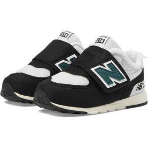 imageNew Balance BabyBoys 574 V1 Varsity Suede Newb Hook and Loop SneakerBlackMarsh Green