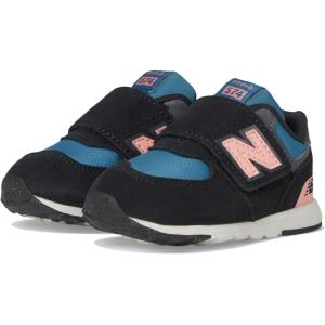 imageNew Balance BabyGirls 574 V1 Season Newb Hook and Loop SneakerBlackOmega Pink