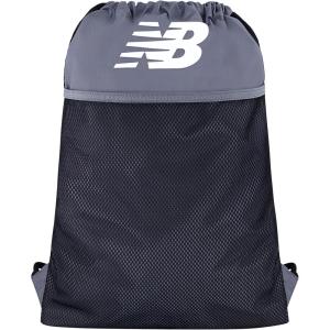 imageNew Balance Drawstring Backpack Sports Cinch Gym Bag with Shoe Compartment Navy 175 InchGrey