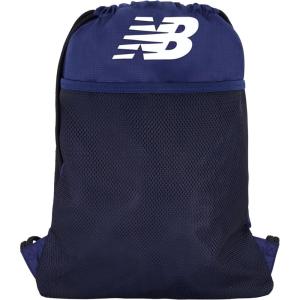 imageNew Balance Drawstring Backpack Sports Cinch Gym Bag with Shoe Compartment Navy 175 InchNavy