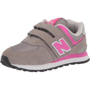 imageNew Balance Kids 574 Core Hook and Loop SneakerGreyPink