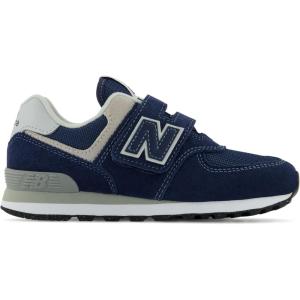 imageNew Balance Kids 574 Core Hook and Loop SneakerNavyWhite
