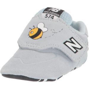 imageNew Balance Kids 574 V1 Crib Hook ampamp Loop SneakerMorning FogTeam Gold