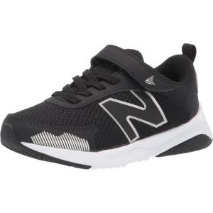 imageNew Balance Kids Dynasoft 545 V1 Hook and Loop Running ShoeBlackWhiteSilver Metallic