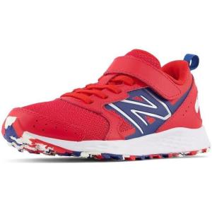 imageNew Balance Kids Fresh Foam 650 V1 Bungee Lace with Top Strap Running ShoeTeam RedNight Sky