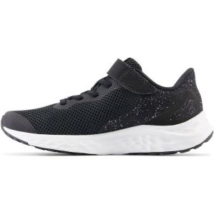 imageNew Balance Kids Fresh Foam Arishi V4 Hook ampamp Loop Running ShoesBlackWhiteSilver Metallic