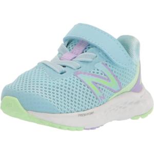 imageNew Balance Kids Fresh Foam Arishi V4 Hook ampamp Loop Running ShoesBlueGreen AuraLilac Glo