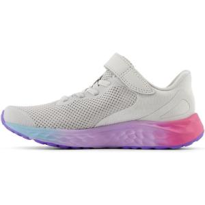 imageNew Balance Kids Fresh Foam Arishi V4 Hook ampamp Loop Running ShoesGrey MatterMid Century PinkLilac Glo