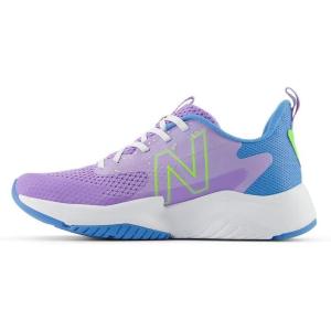 imageNew Balance Kids Rave Run V2 LaceUp Running ShoesLilac GloSky BluePixel Green