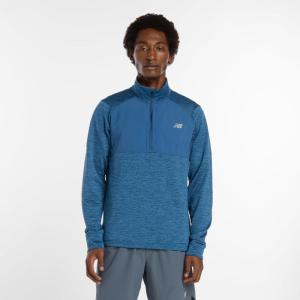 imageNew Balance Mens Athletics Heat Grid 12 ZipDark Shoreline Blue Heather