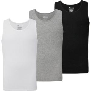 imageNew Balance Mens Cotton Performance Rib Sleeveless Tank Top Undershirt 3 Pack Or 4 PackBlackWhiteHeather Grey