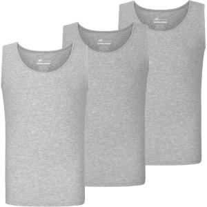 imageNew Balance Mens Cotton Performance Rib Sleeveless Tank Top Undershirt 3 Pack Or 4 PackHeather GreyHeather GreyHeather Grey