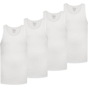 imageNew Balance Mens Cotton Performance Rib Sleeveless Tank Top Undershirt 3 Pack Or 4 PackWhiteWhiteWhiteWhite