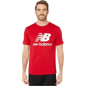 imageNew Balance Mens Essentials Stacked Logo TeeTeam Red Inline 1
