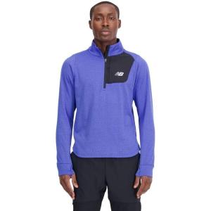 imageNew Balance Mens Nb Heat Grid Half Zip 22Marine Blue Heather