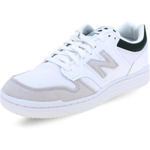 imageNew Balance Unisex Adult BB480 V1 Court SneakersWhiteNightwatch Green
