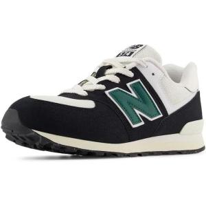imageNew Balance UnisexChild 574 V1 Varsity Suede Laceup SneakerBlackMarsh Green