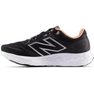 imageNew Balance Womens Fresh Foam 680 V8 Running ShoeBlackDark Silver MetallicPeach Nectar