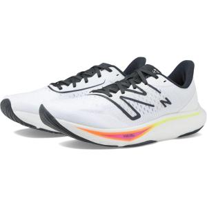 imageNew Balance Womens FuelCell Rebel V3 Running ShoeWhiteBlacktopNeon Dragonfly