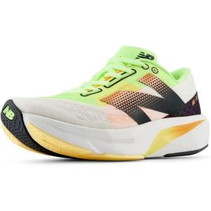 imageNew Balance Womens FuelCell Rebel V4 Running ShoeWhiteBleached Lime GloHot Mango