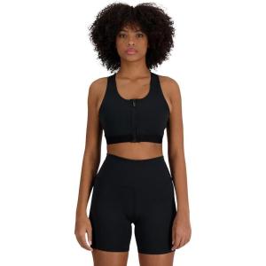 imageNew Balance Womens Nb Sleek Medium Support Pocket Zip Front BraBlack