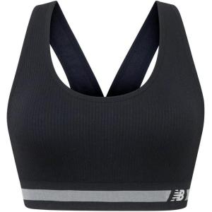 imageNew Balance Womens Seamless Racerback Sports Bra with Allover Texture and Engineered BreathabilityBlack