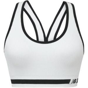imageNew Balance Womens Seamless Racerback Sports Bra with Allover Texture and Engineered BreathabilityMunsell White