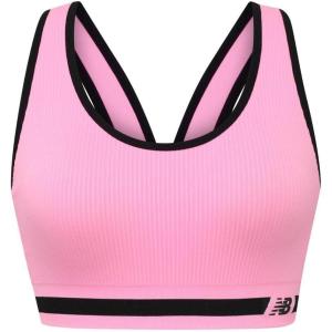 imageNew Balance Womens Seamless Racerback Sports Bra with Allover Texture and Engineered BreathabilityPeony Glow