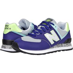 imageNew Balance Womens WL574 Core Plus Collection SneakerVirtual Violet Bleached Lime Glo