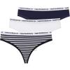 imageNew Balance Womens Premium Performance Thong with Logo Printed Elastic Waistband 3 or 6 PackBlack StripeWhitePigment