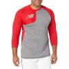 imageNew Balance Mens Baseball Assymetric Right 34 SleeveTeam Red Inline
