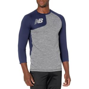 imageNew Balance Mens Baseball Assymetric Right 34 SleeveTeam Navy