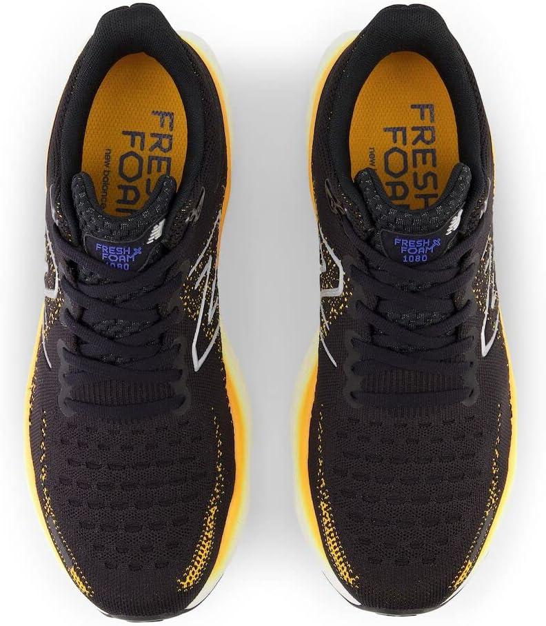 imageNew Balance Mens Fresh Foam 1080v6 Running ShoeBlackHot Marigold