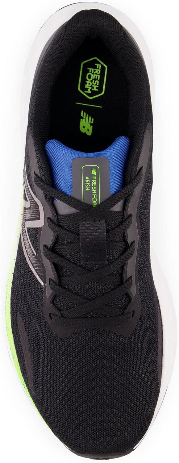 imageNew Balance Mens Fresh Foam Arishi V4Running ShoeBlackPixel GreenCobalt